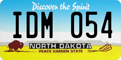 ND license plate IDM054