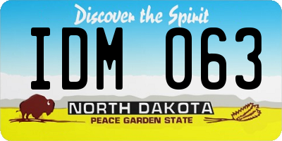 ND license plate IDM063