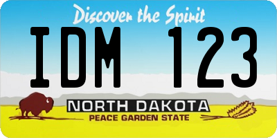ND license plate IDM123