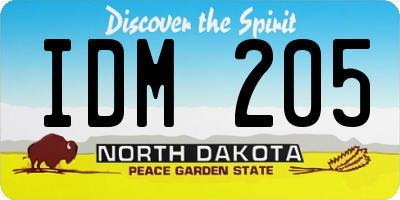 ND license plate IDM205