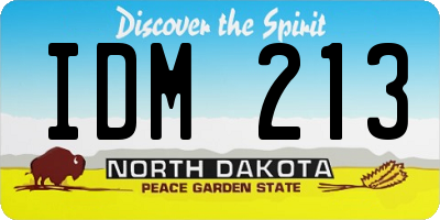 ND license plate IDM213