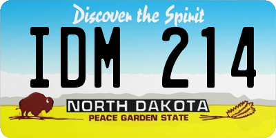 ND license plate IDM214