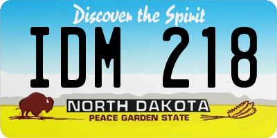 ND license plate IDM218