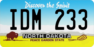 ND license plate IDM233