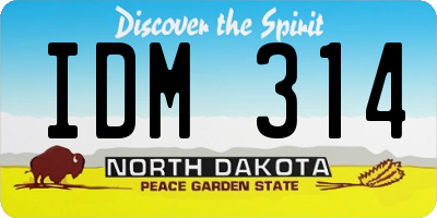 ND license plate IDM314