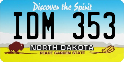 ND license plate IDM353