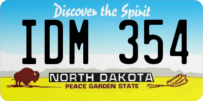 ND license plate IDM354