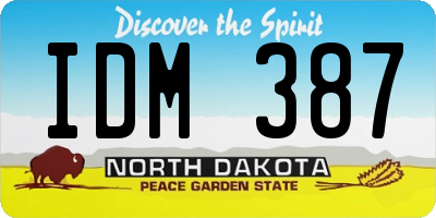 ND license plate IDM387