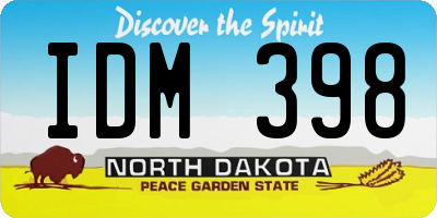 ND license plate IDM398