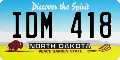 ND license plate IDM418