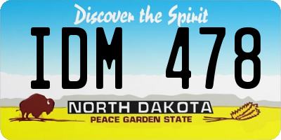 ND license plate IDM478