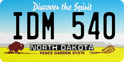 ND license plate IDM540