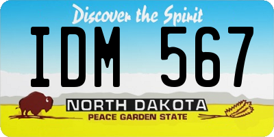 ND license plate IDM567