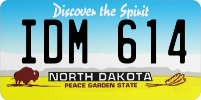 ND license plate IDM614