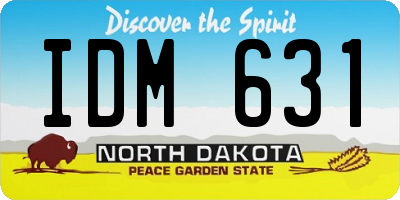 ND license plate IDM631