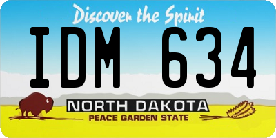ND license plate IDM634