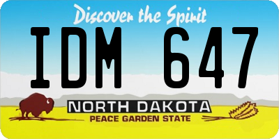 ND license plate IDM647