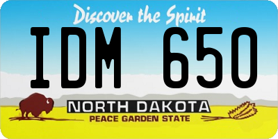 ND license plate IDM650