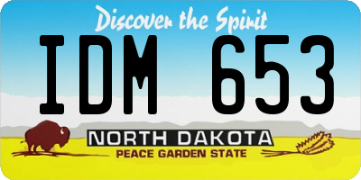 ND license plate IDM653