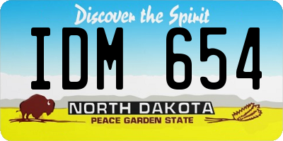 ND license plate IDM654