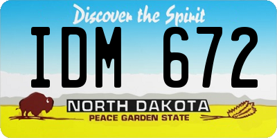 ND license plate IDM672