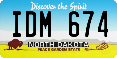 ND license plate IDM674