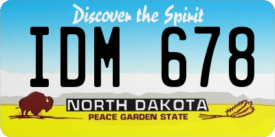 ND license plate IDM678