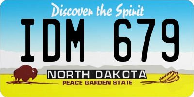 ND license plate IDM679