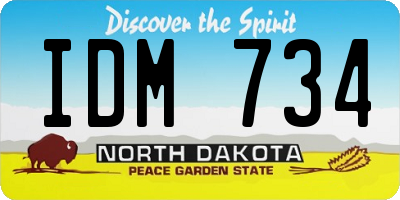 ND license plate IDM734