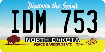 ND license plate IDM753