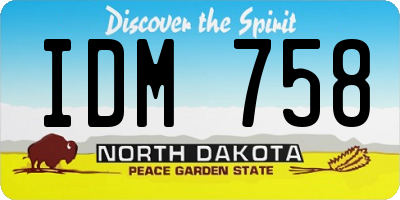 ND license plate IDM758