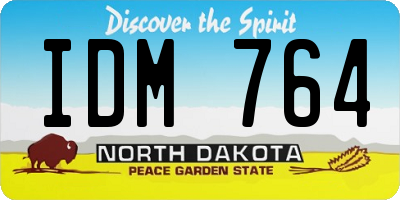 ND license plate IDM764