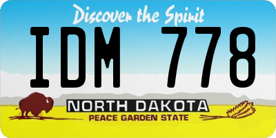 ND license plate IDM778