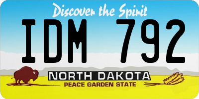 ND license plate IDM792