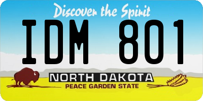 ND license plate IDM801