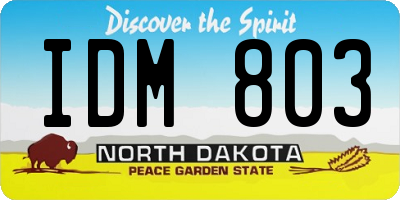 ND license plate IDM803