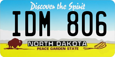 ND license plate IDM806