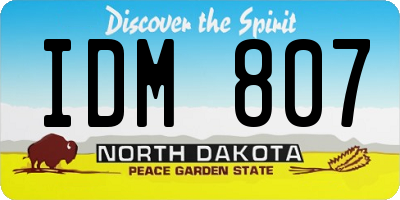 ND license plate IDM807