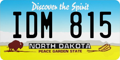ND license plate IDM815