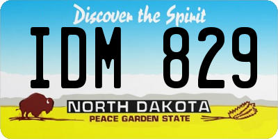 ND license plate IDM829
