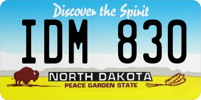 ND license plate IDM830