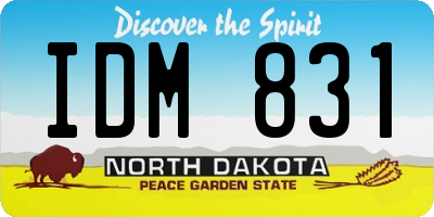 ND license plate IDM831