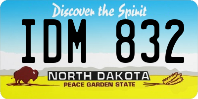 ND license plate IDM832