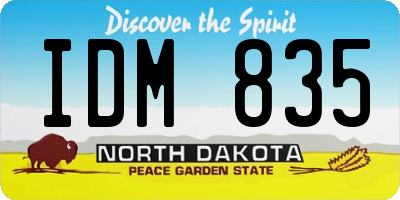 ND license plate IDM835