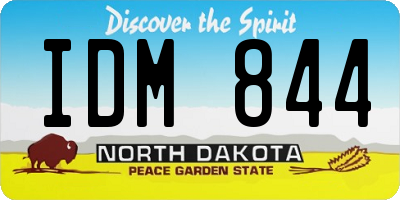 ND license plate IDM844