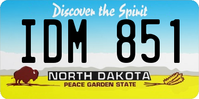 ND license plate IDM851