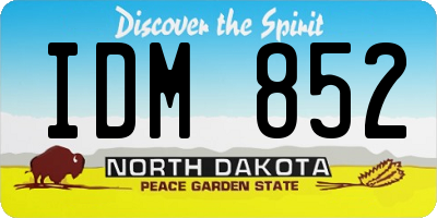 ND license plate IDM852
