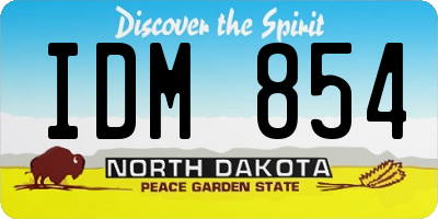ND license plate IDM854