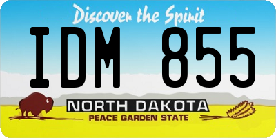 ND license plate IDM855