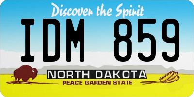 ND license plate IDM859